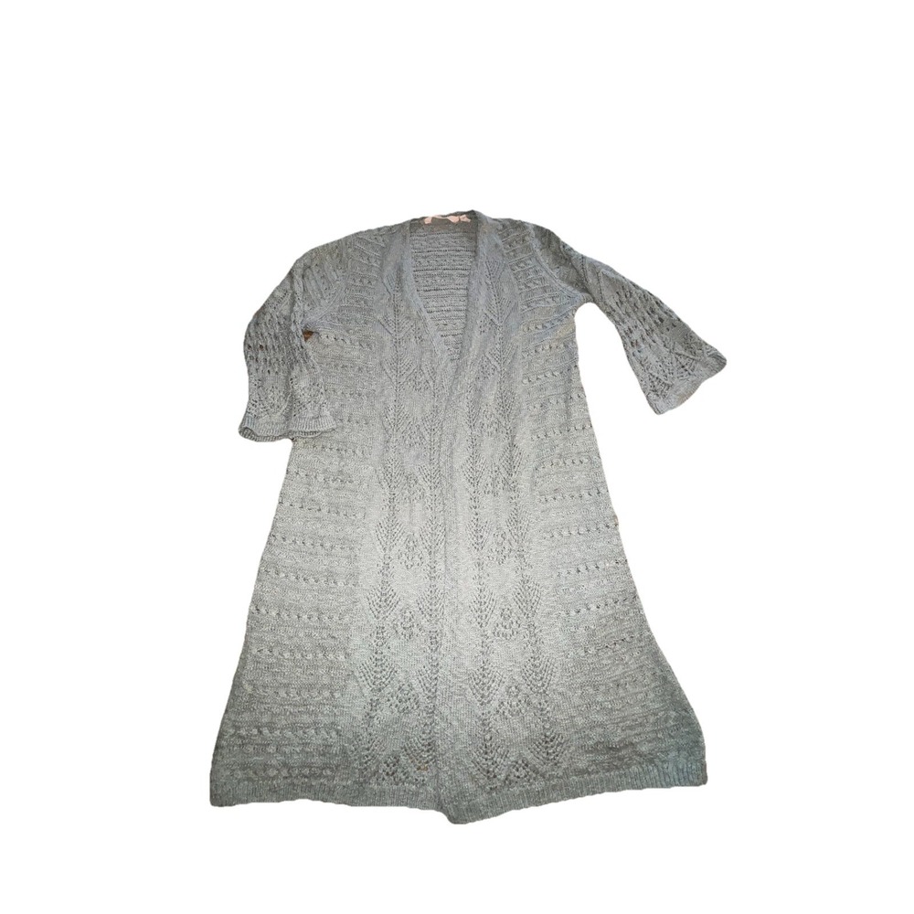Soft Surroundings Sage Green Cotton Open Front Cottagecore Cardigan‎ size XS